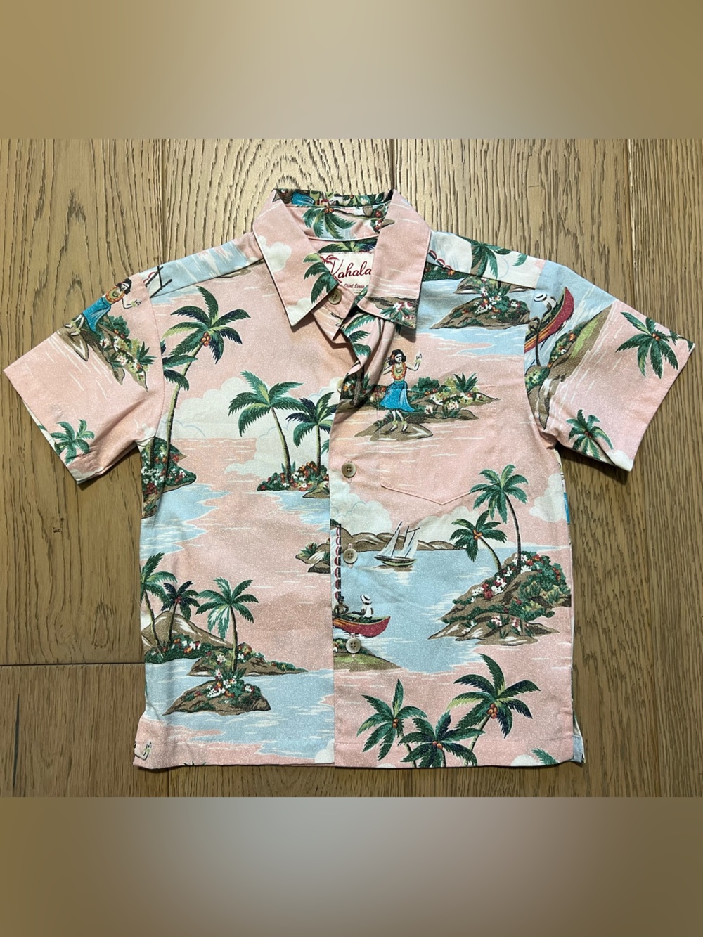Kids Pink Hawaiian Shirt